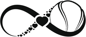Love Tennis Infinity Sign Icon Vinyl Decal Sticker