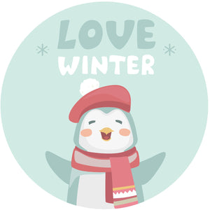 Love Winter Happy Penguin Icon Vinyl Decal Sticker
