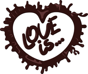 Love is Chocolate Heart for Chocolate Lovers Vinyl Decal Sticker