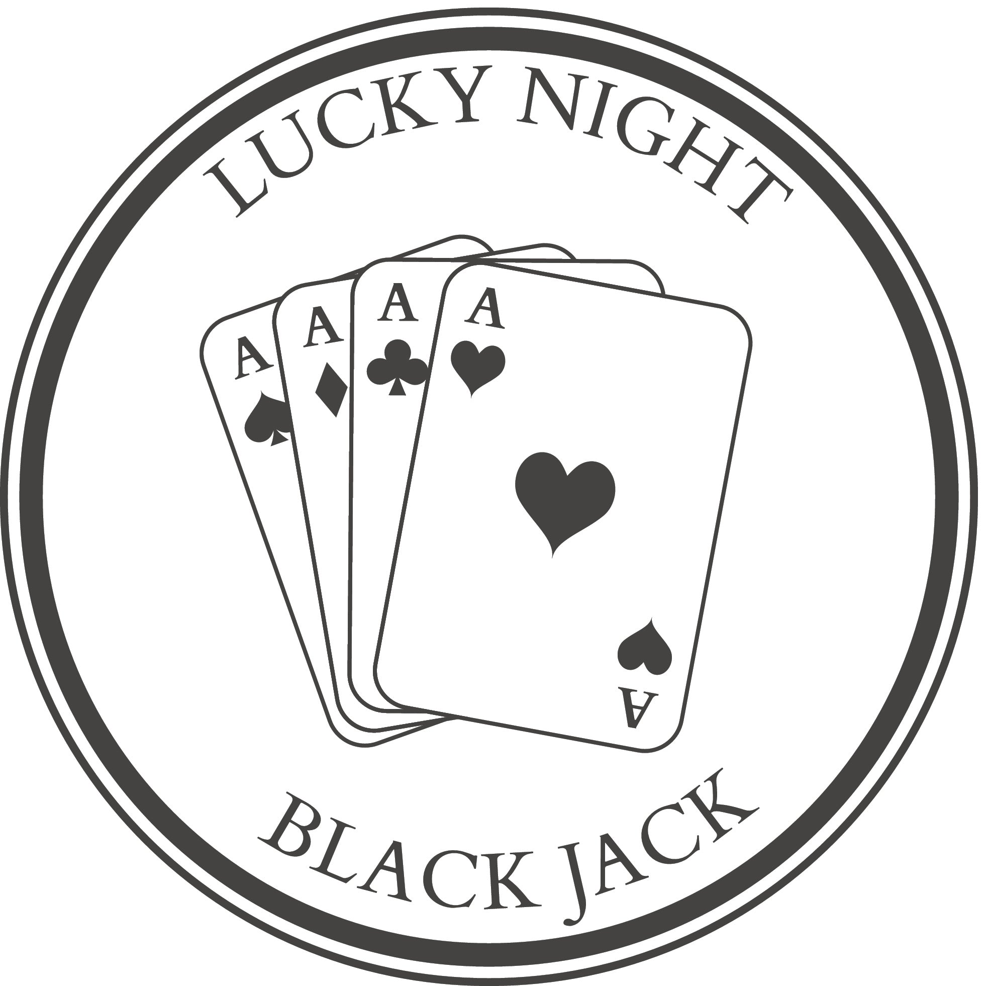 Lucky Night Black Jack Aces Icon Vinyl Decal Sticker
