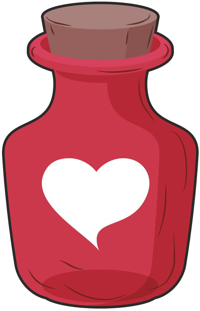 Magic Love Potion in Red Pink Bottle Vinyl Decal Sticker