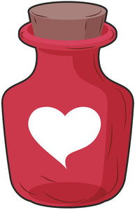 Magic Love Potion in Red Pink Bottle Vinyl Decal Sticker