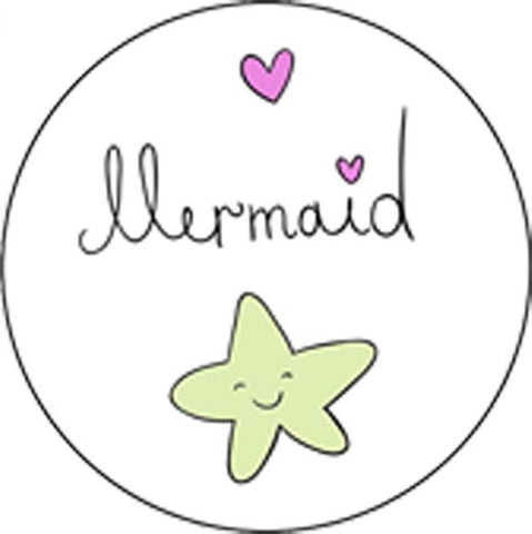 Magical Underwater Sea Creatures Cute Animal Little Girl Fantasy Characters Cartoon - Mermaid Title Vinyl Decal Sticker