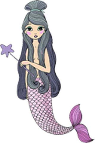 Magical Underwater Sea Creatures Cute Animal Little Girl Fantasy Characters Cartoon - Mermaid Up Vinyl Decal Sticker