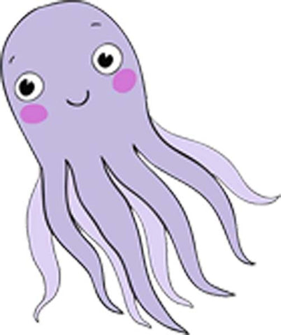 Magical Underwater Sea Creatures Cute Animal Little Girl Fantasy Characters Cartoon - Octopus Long Legs Vinyl Decal Sticker
