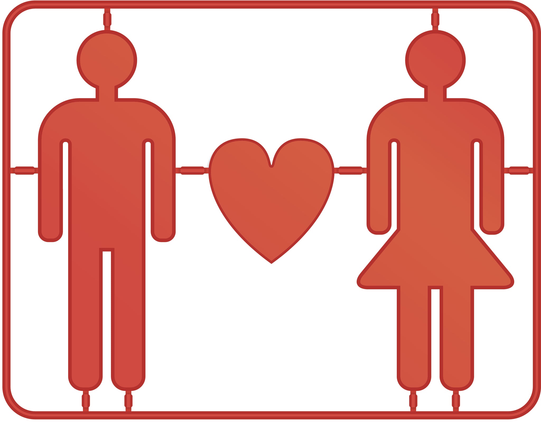 Male and Female in Love Icon Vinyl Decal Sticker