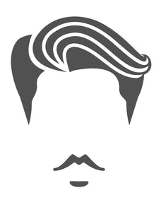 Man Head, Hair and Faicial Hair Silhouette (6) Vinyl Decal Sticker