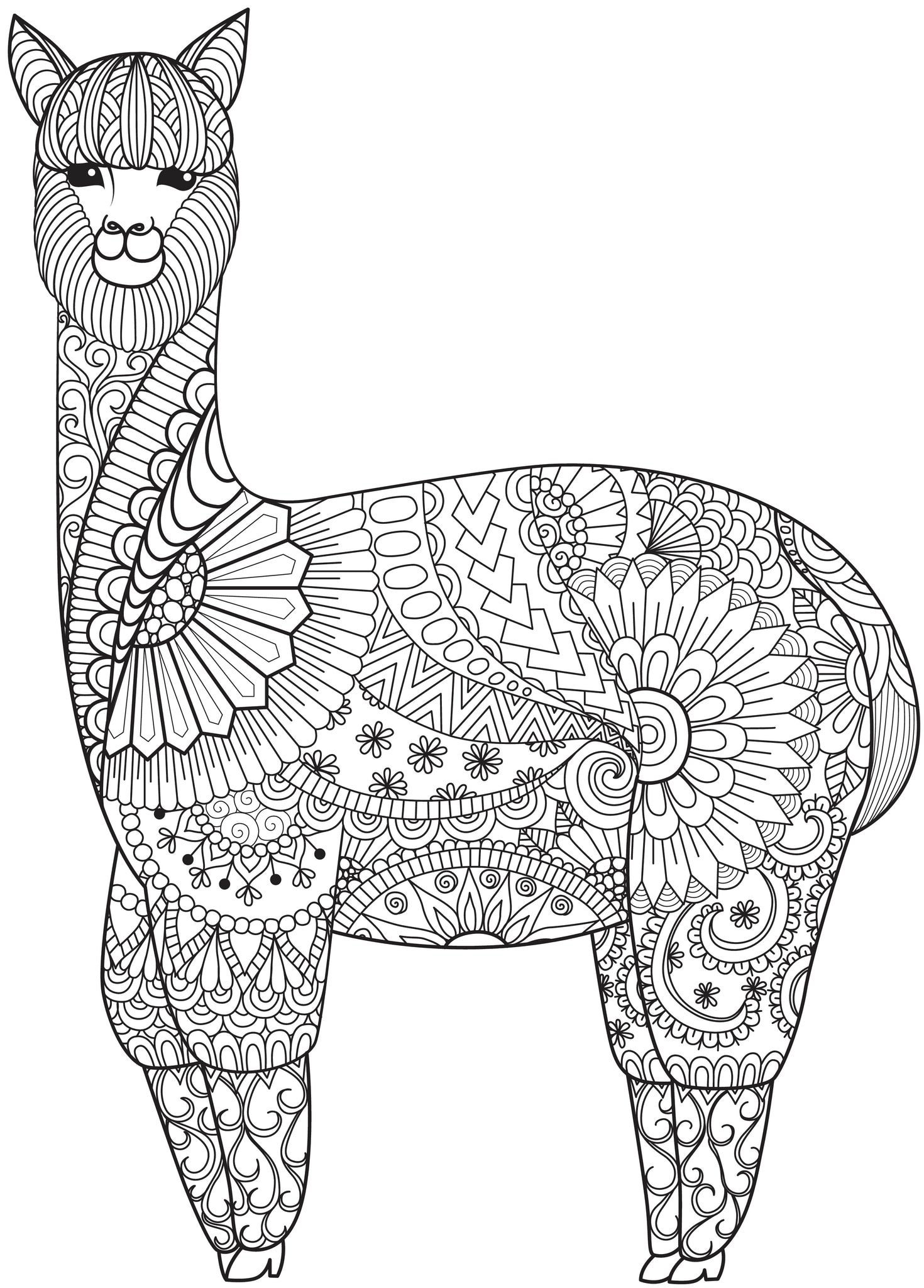Mandala  Tribal Patterned Llama  Alpaca Vinyl Decal Sticker