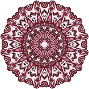 Maroon Feather Tribal Mandala Flower Icon Vinyl Decal Sticker