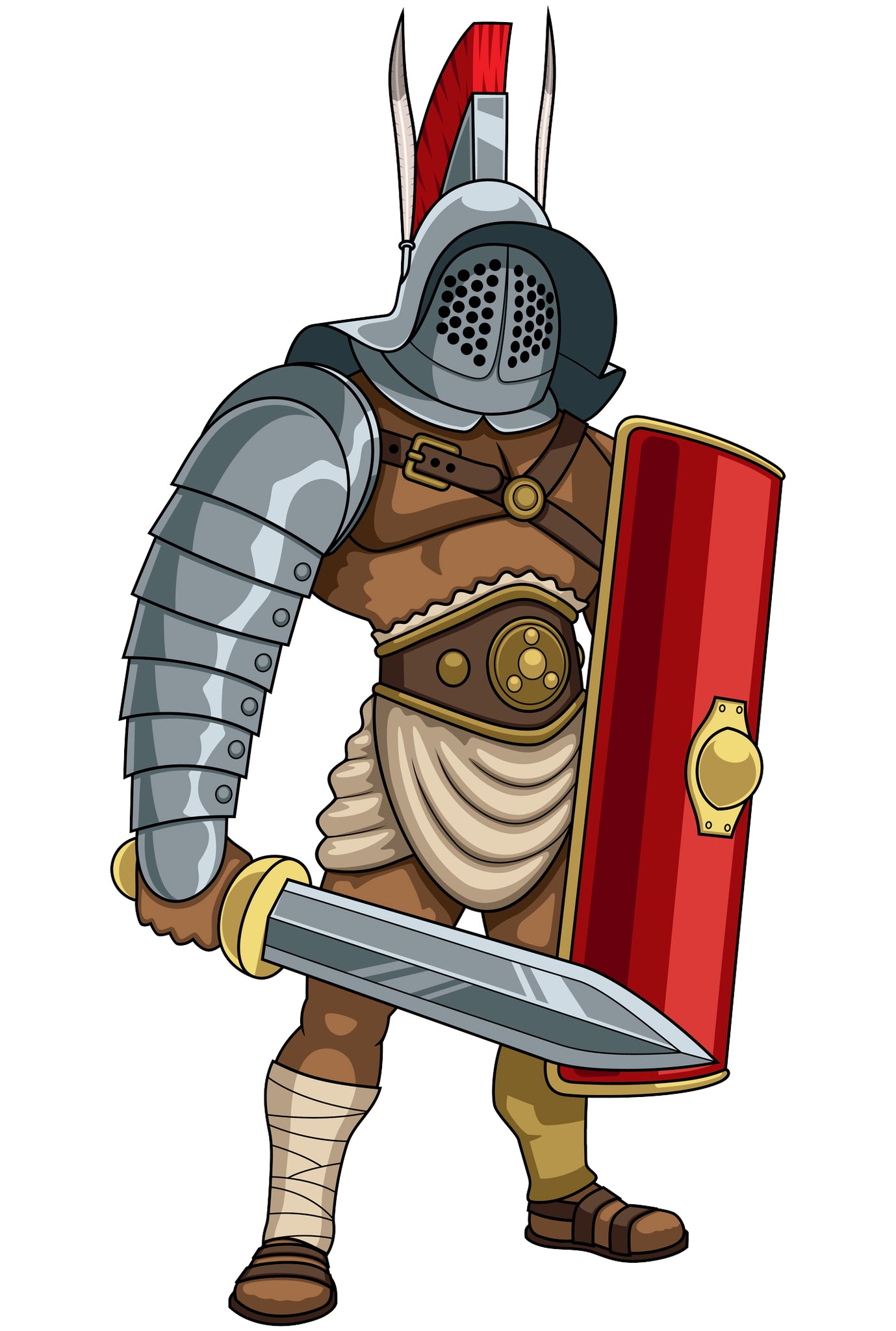 Medieval Armored Soldier Cartoon Vinyl Decal Sticker
