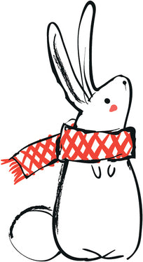 Merry Christmas Holiday Winter Forest Animal Cartoon - Bunny Rabbit #1 Vinyl Decal Sticker