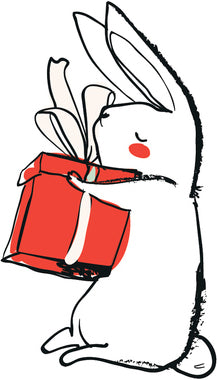 Merry Christmas Holiday Winter Forest Animal Cartoon - Bunny Rabbit #2 Vinyl Decal Sticker