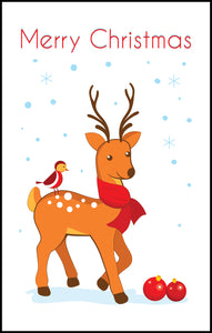 Merry Christmas Holiday Winter Reindeer (1) Border Around Image As Shown Vinyl Sticker