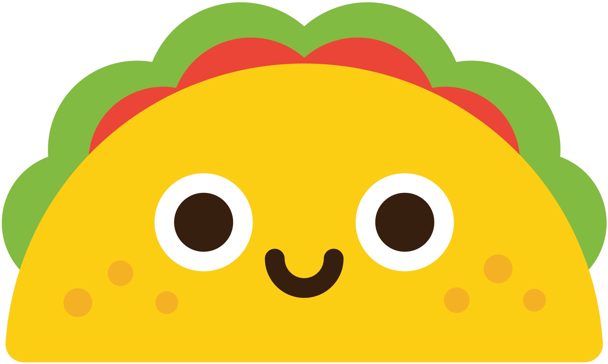Mexican Food Cartoon Emoji - Taco Vinyl Decal Sticker