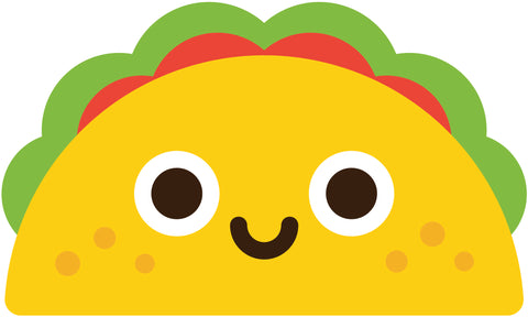 Mexican Food Cartoon Emoji - Taco Vinyl Decal Sticker