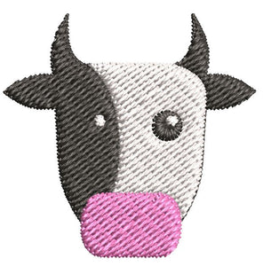 Iron on / Sew On Patch Applique Milking Cow Icon Embroidered Design