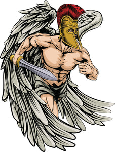 Muscular Roman Trojan Soilder with Golden Armor Cartoon Sketch #3 Vinyl Decal Sticker