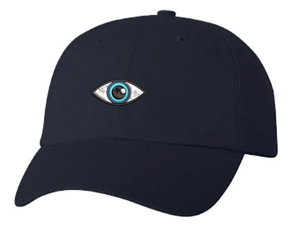 Unisex Adult Washed Dad Hat Pretty Aqua Blue Eye Cartoon Embroidery Sketch Design