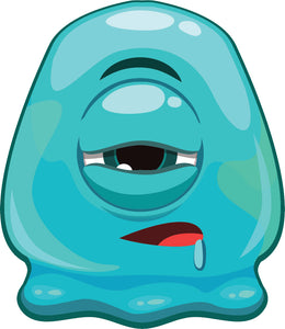 One Eyed Cyclop Jelly Jello Cartoon Emoji - Blue Vinyl Decal Sticker