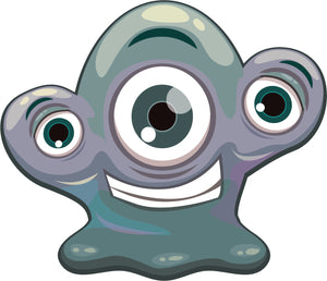 One Eyed Cyclop Jelly Jello Cartoon Emoji - Gray Vinyl Decal Sticker
