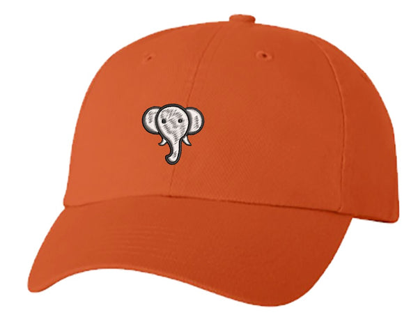 Unisex Adult Washed Dad Hat Happy Simple Farm Zoo Animal Nursery Cartoon Emoji - Elephant Embroidery Sketch Design