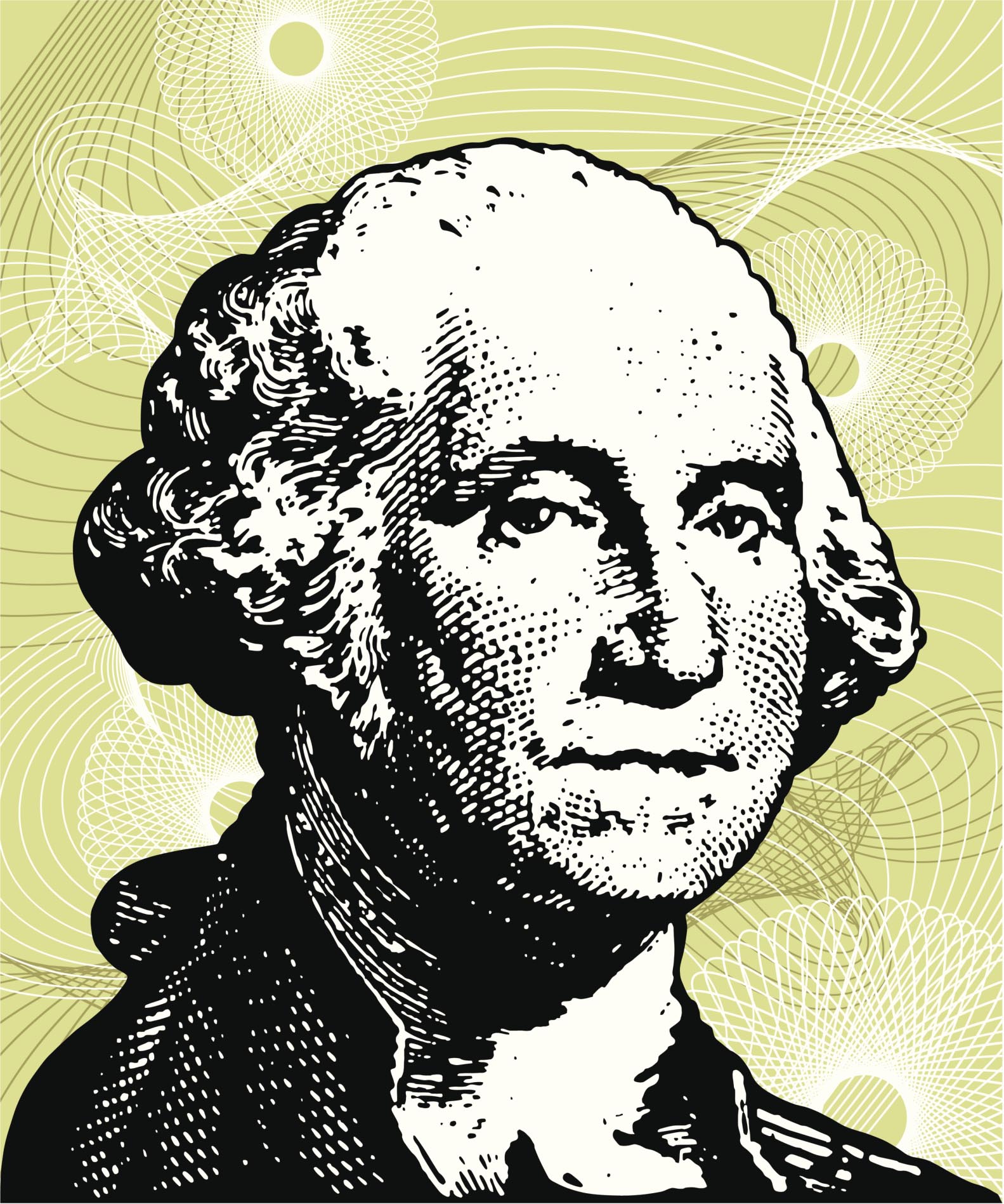 PRESIDENT GEORGE WASHINGTON MONEY BILL CURRENCY GREEN BLACK WHITE Vinyl Decal Sticker