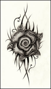 Pencil Sketch Rustic Rose Flower Vinyl Decal Sticker