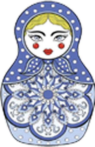 Periwinkle Blue Matryoshka Russian Nesting Doll Vinyl Decal Sticker