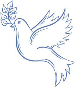 Periwinkle Blue Love Dove with Leaf Branch Vinyl Decal Sticker
