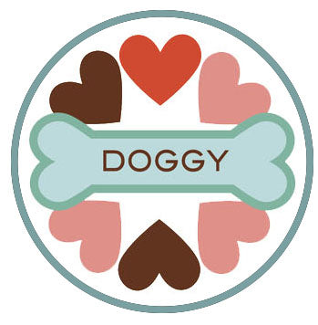 Pet Lover Icon - Doggy Bone Treat and Hearts Vinyl Decal Sticker