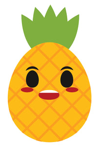 Pineapple Fruit Cartoon Emoji - Confused Vinyl Decal Sticker