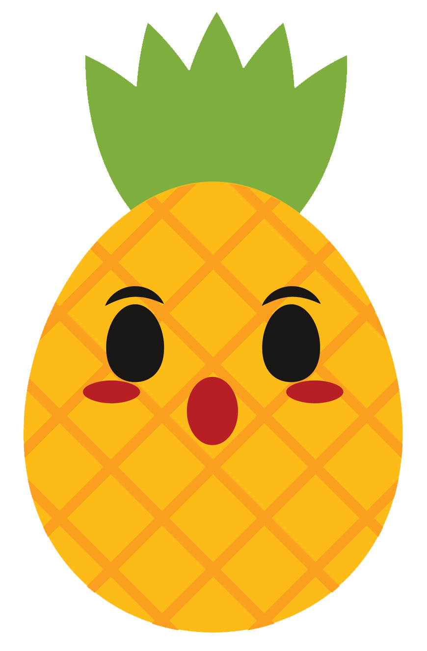 Pineapple Fruit Cartoon Emoji - Shocked Vinyl Decal Sticker