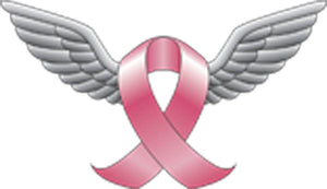 Pink Breast Cancer Awareness Ribbon With Angel Wings Cartoon Vinyl Decal Sticker