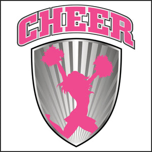 Pink And Silver Modern Cheerleading Badge Cartoon Vinyl Decal Sticker