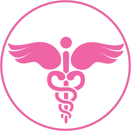 Pink Breast Cancer Awareness Logo Symbol Icon - Caduceus Vinyl Decal Sticker