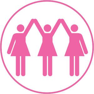 Pink Breast Cancer Awareness Logo Symbol Icon - Girl Group Vinyl Decal Sticker