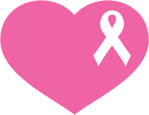 Pink Breast Cancer Awareness Logo Symbol Icon - Heart Vinyl Decal Sticker