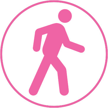 Pink Breast Cancer Awareness Logo Symbol Icon - Walking Vinyl Decal Sticker