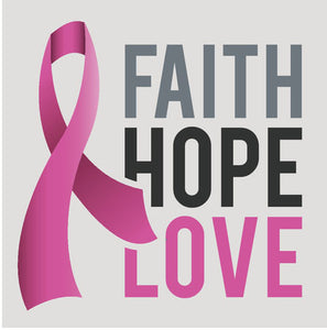 Pink Breast Cancer Icon - Faith Hope Love Vinyl Decal Sticker