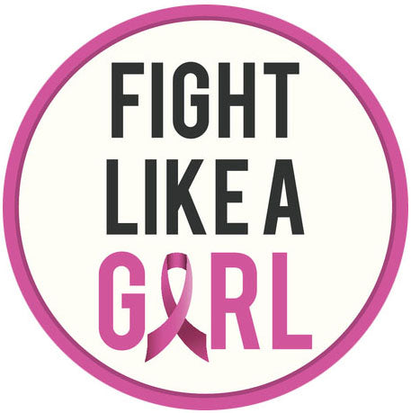 Pink Breast Cancer Icon - Fight Like a Girl Vinyl Decal Sticker
