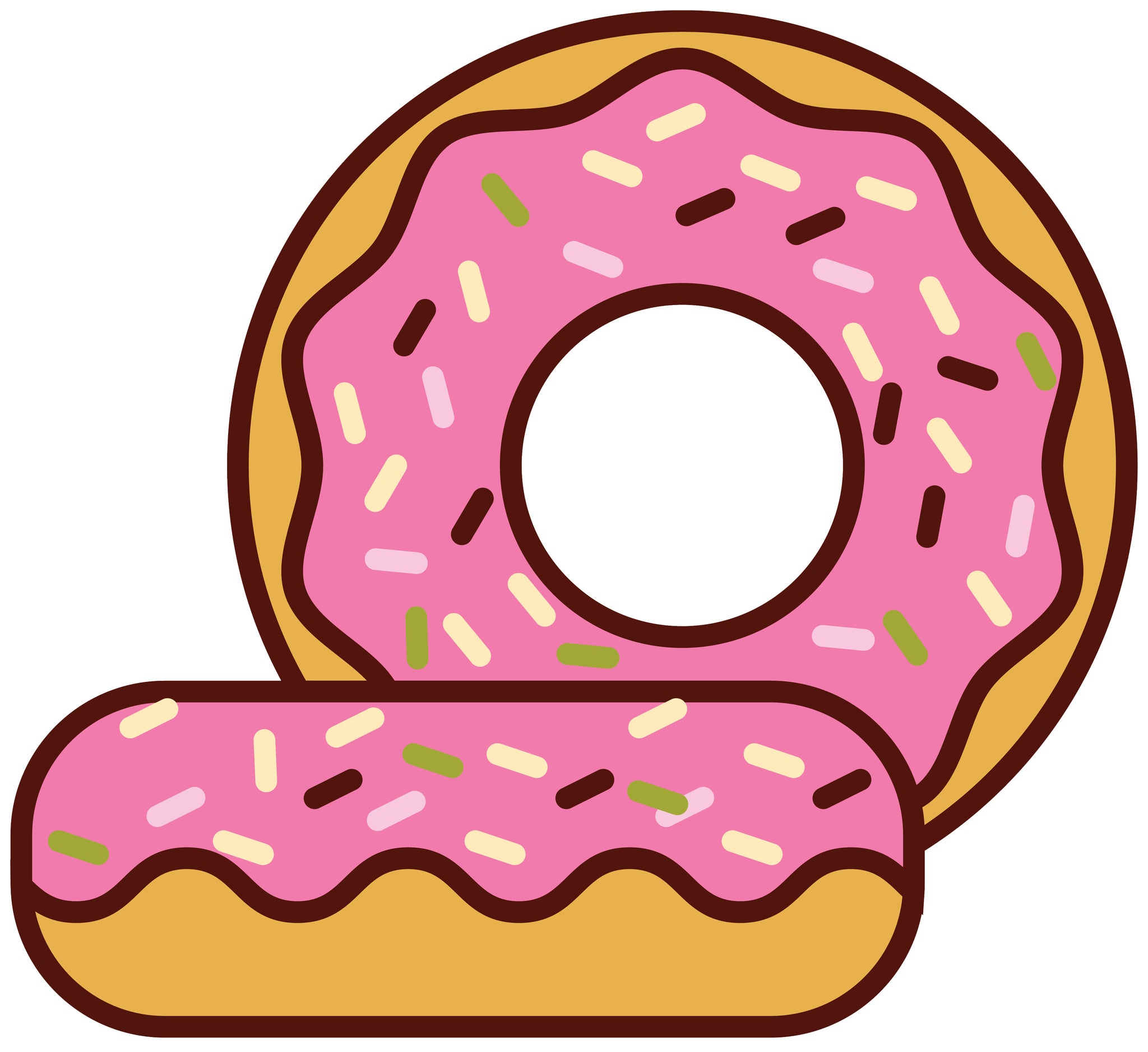 Pink Frosting Sprinkle Donut Duo Cartoon Vinyl Decal Sticker