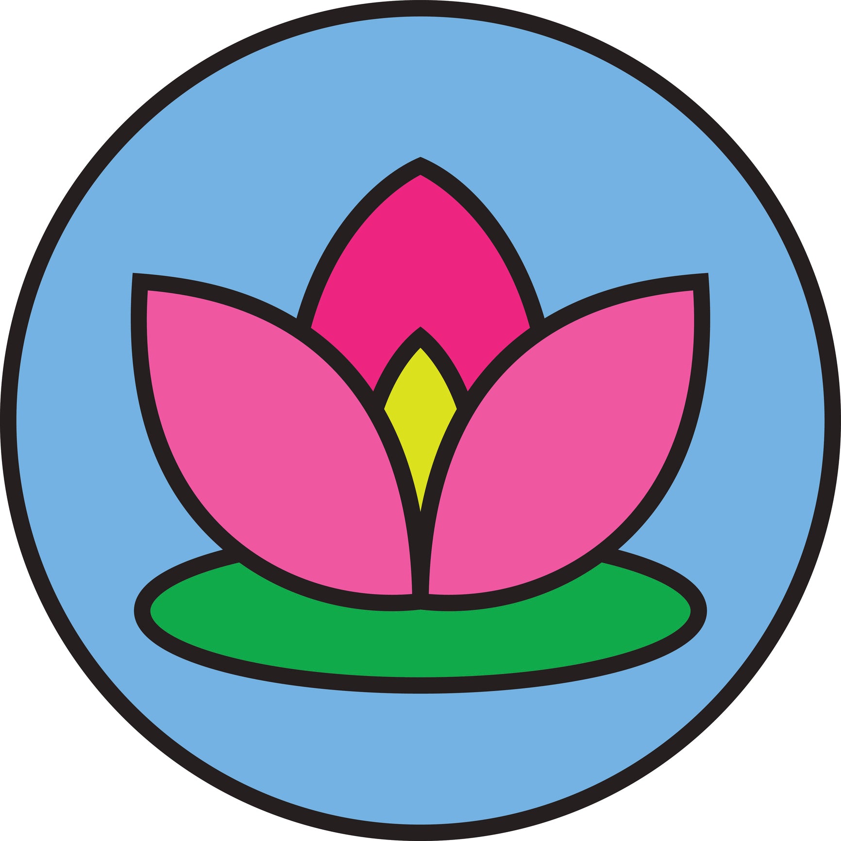 Pink Lily Pad Lotus Cartoon Icon Vinyl Decal Sticker