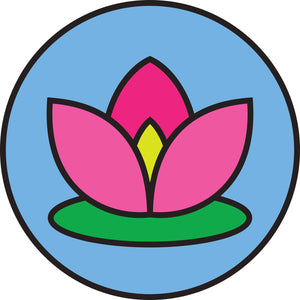 Pink Lily Pad Lotus Cartoon Icon Vinyl Decal Sticker