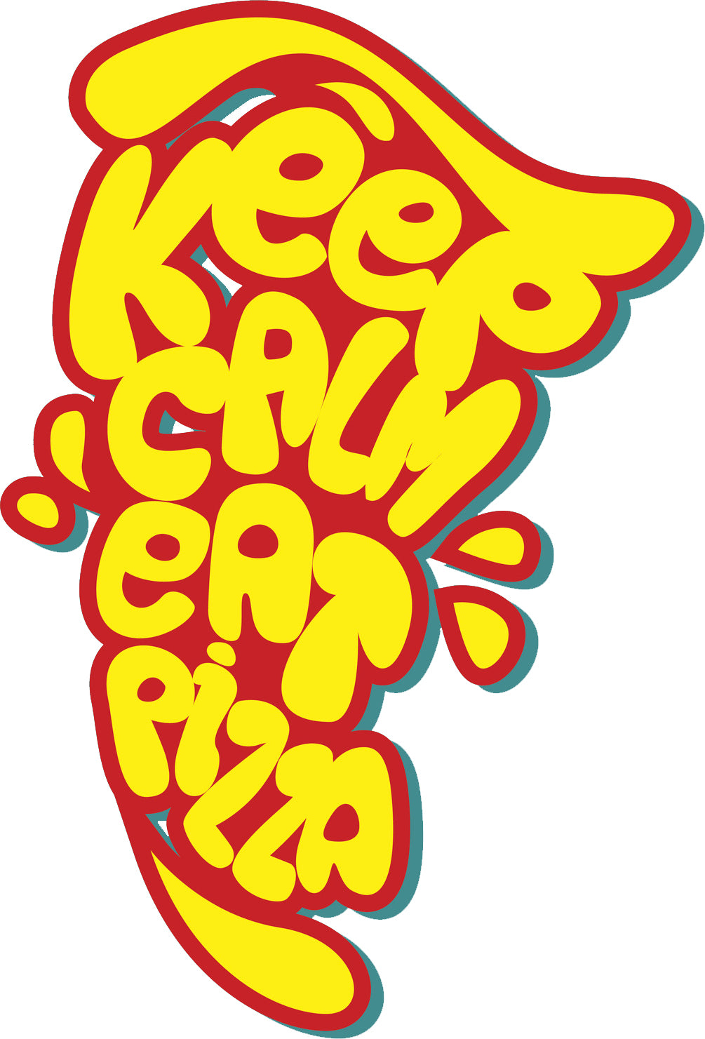 Pizza Calligraphy Art - Keep Calm Eat Pizza Vinyl Decal Sticker