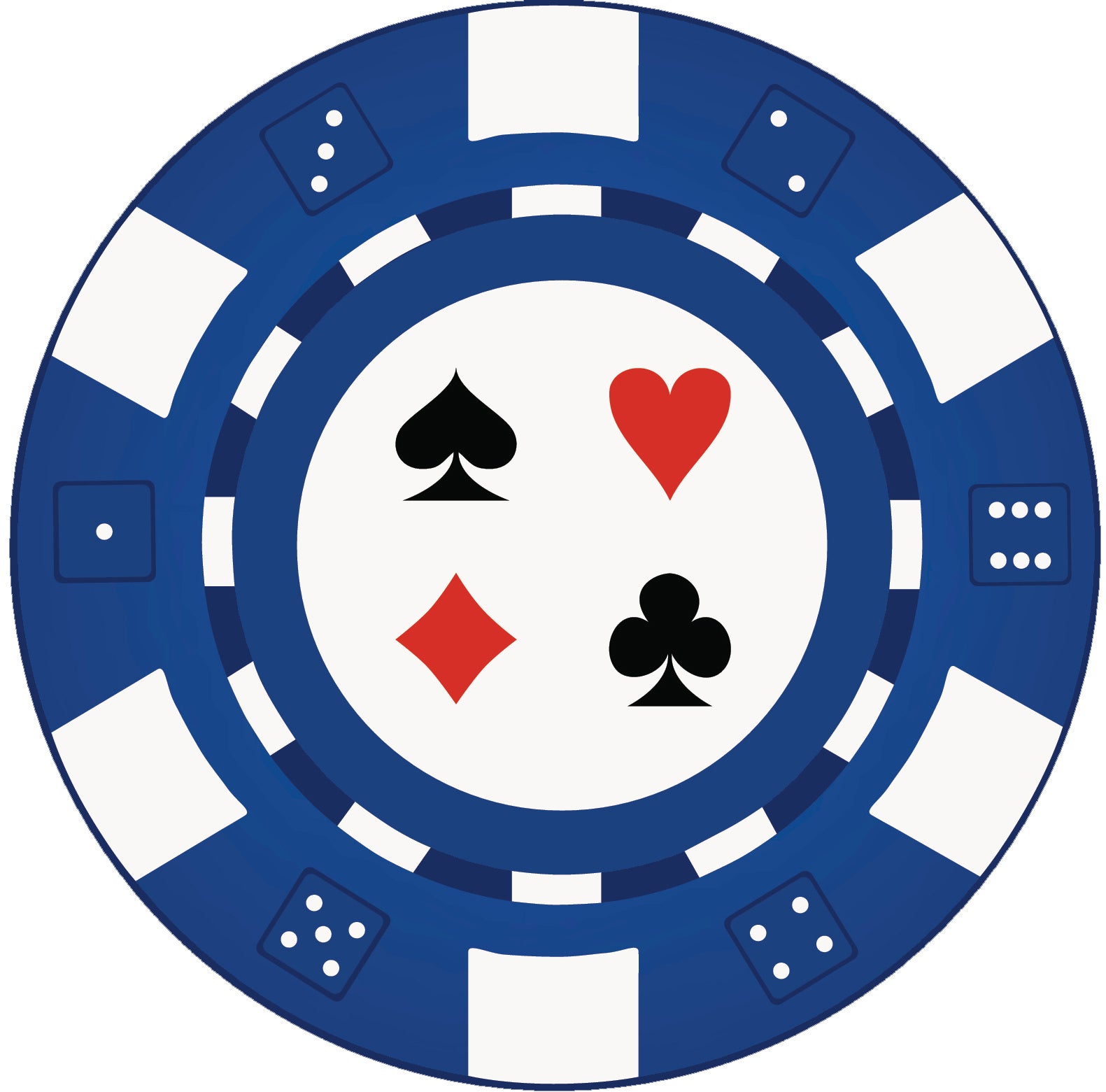 Poker Casino Chip - Blue Vinyl Decal Sticker
