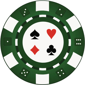 Poker Casino Chip - Green Vinyl Decal Sticker