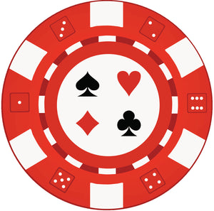Poker Casino Chip - Red Vinyl Decal Sticker