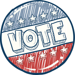 Political Civic Duty Election Vote Button Pencil Illustration Cartoon Vinyl Decal Sticker
