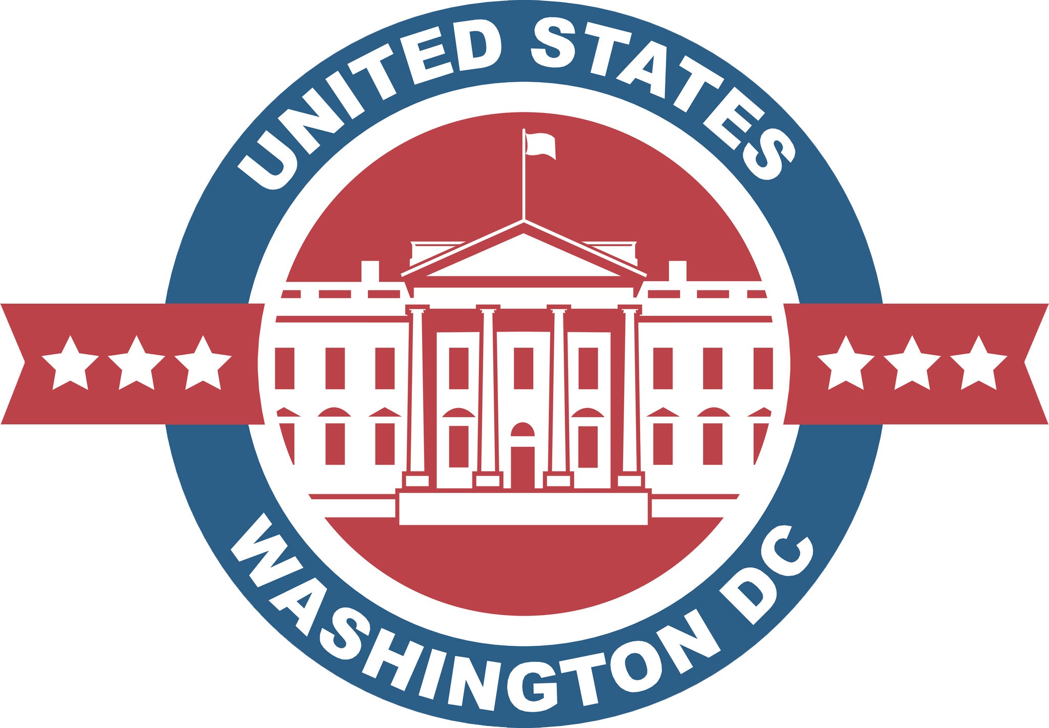 Political Red White Blue White House Symbol Vinyl Decal Sticker