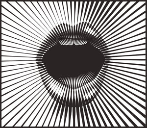 Pop Art Classic Simple Mouth Lips Optical Illusion Black and White Cartoon Vinyl Decal Sticker